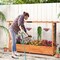 Raised Garden Bed With Side Trellis Hanging Roof And Planter Box-Orange